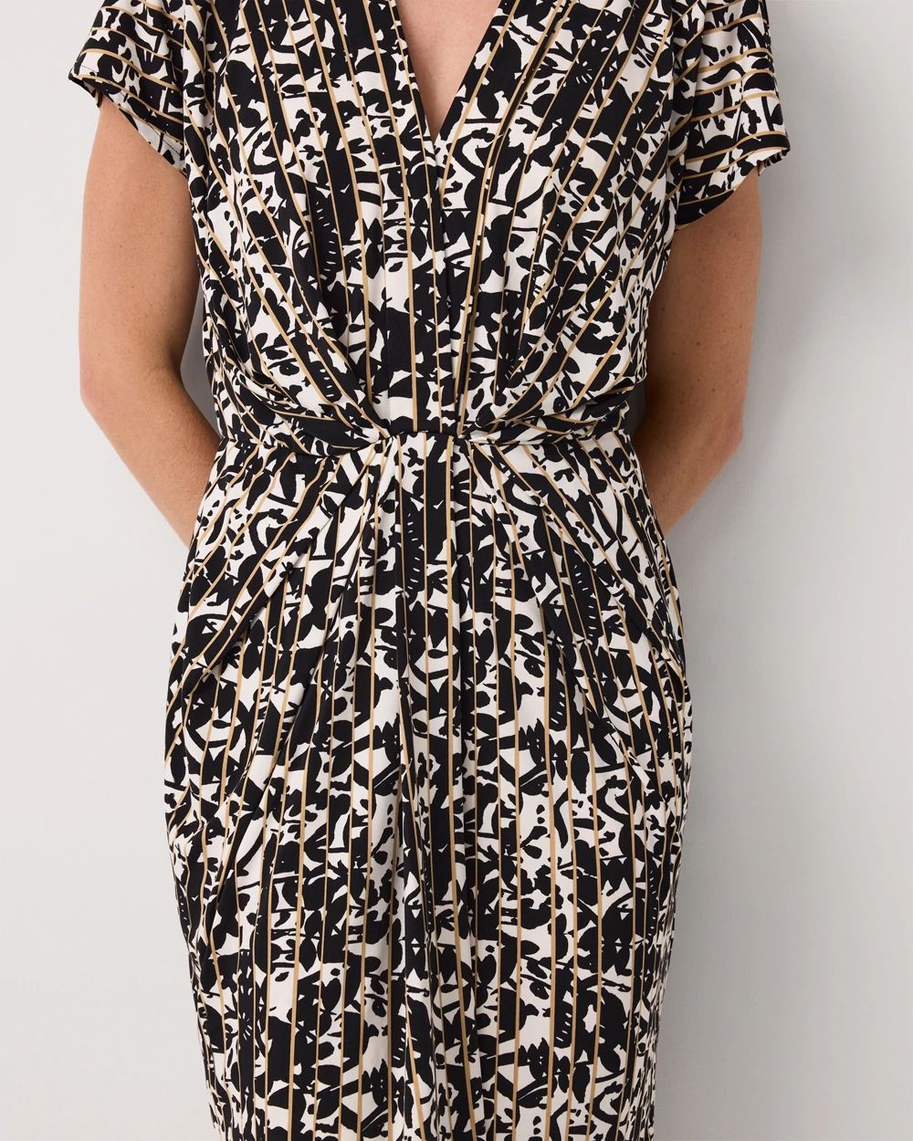 Matte-Jersey Pleated Dress | White House Black Market